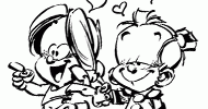 Coloriage Le Petit Spirou et Suzette