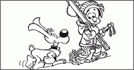 Coloriage Boule et Bill au ski