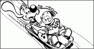 Coloriage Boule et Bill en luge