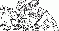 Coloriage Pépé fait du Jardinage