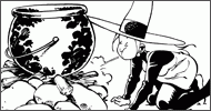 Coloriage Mélusine fait chauffer son chaudron