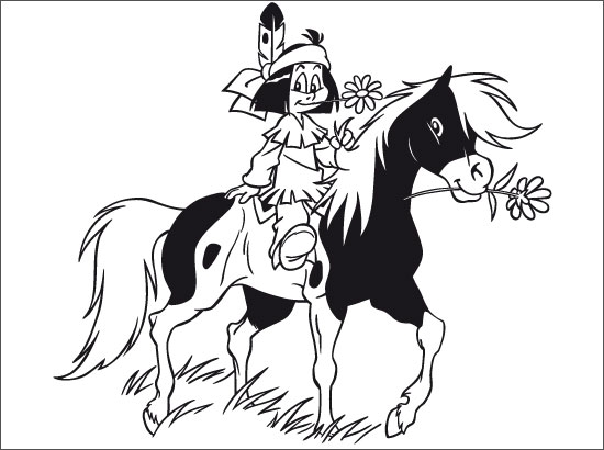 Dessin Animé Yakari Et Petit Tonnerre Coloriage Yakari et Petit Tonnerre - Bandgee.com