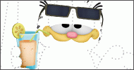 Coloriage Garfield à la plage