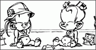 Coloriage Le Petit Spirou à la plage