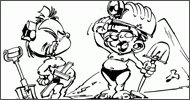 Coloriage Le Petit Spirou et Vertignasse