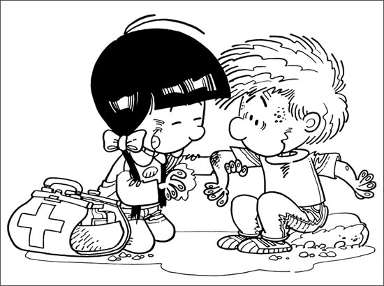 Coloriage Chen soigne Cédric