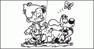 Coloriage Boule et Bill se promènent