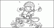 Coloriage Cédric en Skate