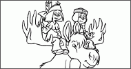 Coloriage Yakari et Arc-en-Ciel