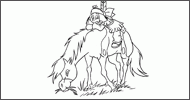 Coloriage Yakari et Petit-tonnerre