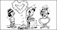 Coloriage Kid Lucky : Déclaration d'amour
