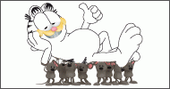 Coloriage Garfield et les souris