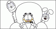 Coloriage Garfield, Jon et Odie